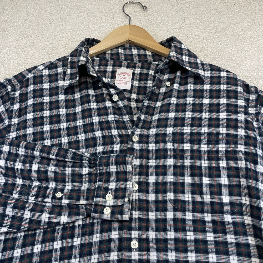 Brooks Brothers Button Down Mens‎ M Green Plaid 346 Original Polo Shirt Flannel